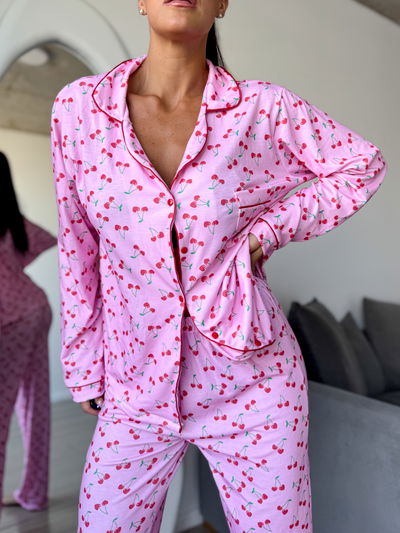 Pijama Camisero - Cerezas