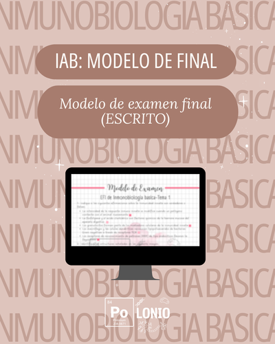 Inmunobiologia basica: Modelo de examen final