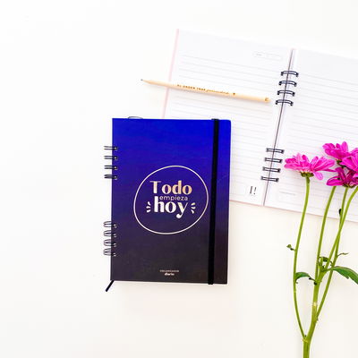 ORGANIZADOR DIARIO SIN FECHA Azul y negro