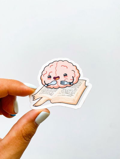 Cerebro con libro - sticker