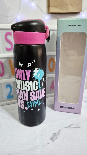 Botella Térmica Negra/Fucsia CHIMOLA