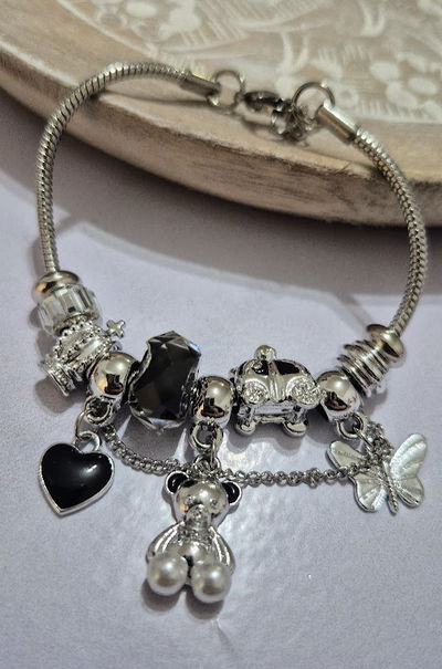 Pulseras estilo "Pandora" Negra