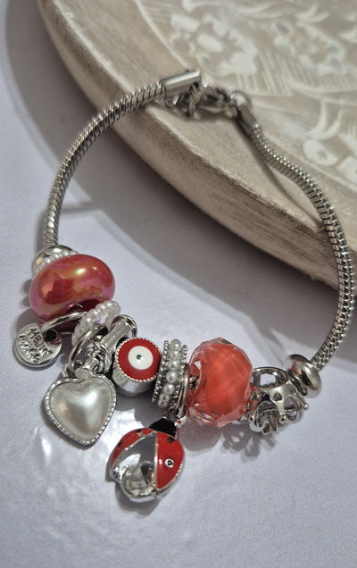 Pulseras estilo Pandora  Roja