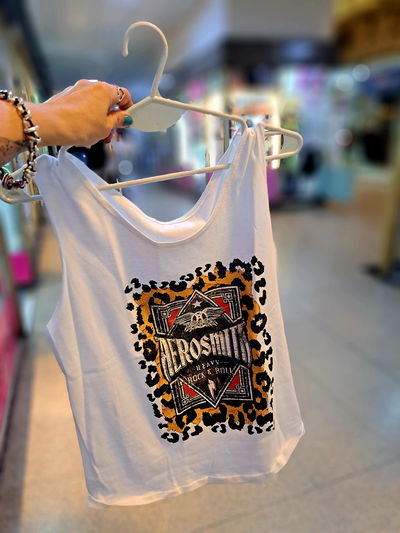 Musculosa Sin Tajo Blanca Aerosmith