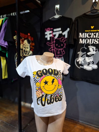 Remera Blanca |Talle Único Mujer| Good Vibes 