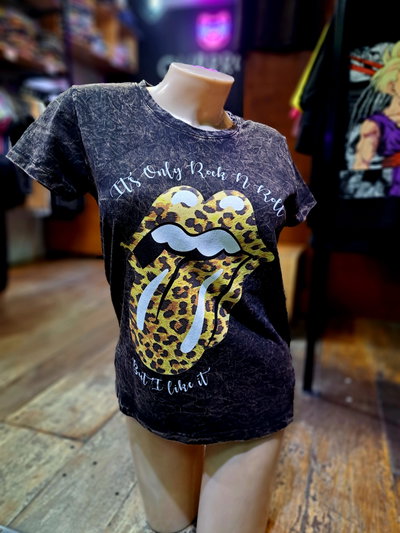 50cm Remera Nevada Rolling Stones Lengua Print