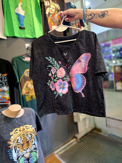 58cm Crop Top Mariposa Flores