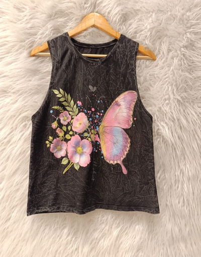 45cm Musculosa Nevada Mariposa Flores