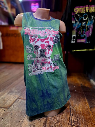 Vestido con Bolsillo Batik Verde Bulldog