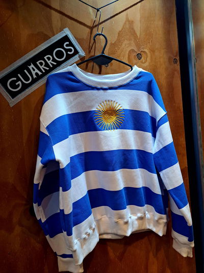 Buzo Rayado Azul Argentina Sol de Mayo Bordado