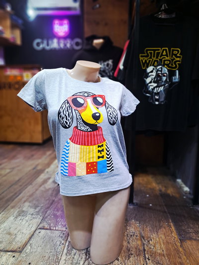 50cm Remera Gris Salchicha Otoño