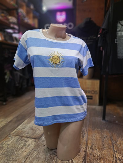 Remera Rayada Argentina Sol de Mayo