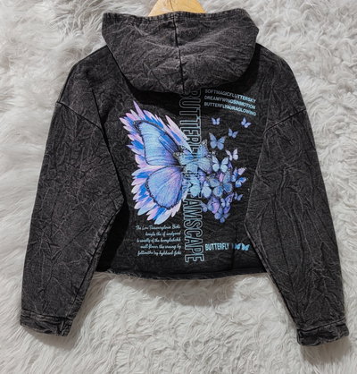 Buzo Corto con Capucha Nevado Mariposa Butterfly Dreams