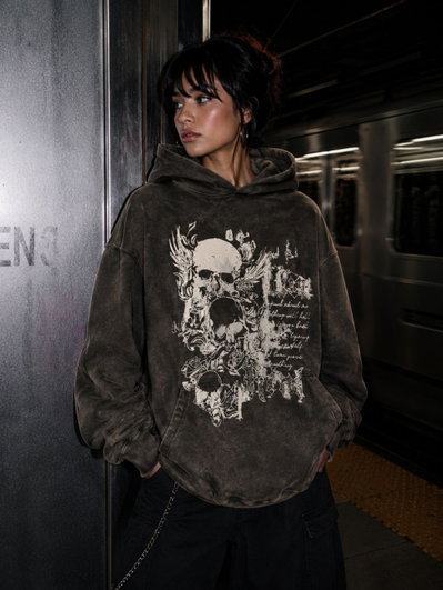Buzo Canguro Nevado Unisex Calaveras Real