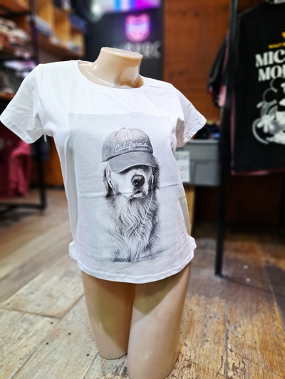 Remera Blanca |Talle Único Mujer| Perrito California
