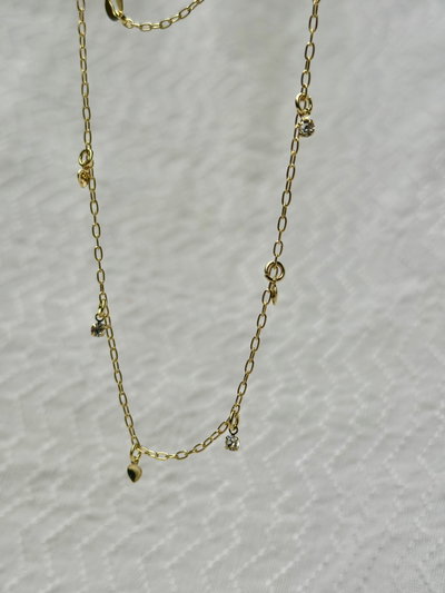 Cadena multidijes corazones y strass