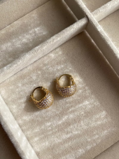 Aros dorados canasta con micropavé