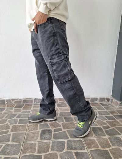Cargo de jeans gris