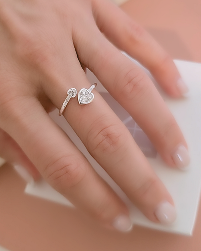 ANILLO CORAZÓN DOBLE