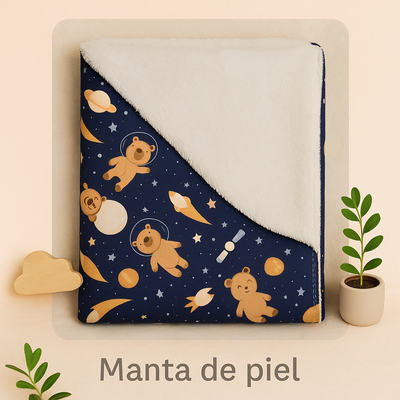Manta de Piel, con estampados de capibara