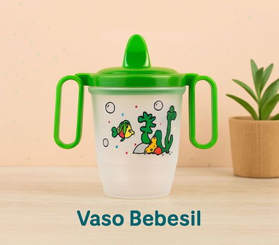 Vaso bebesil decorado con asas