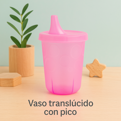Vaso translúcido con pico