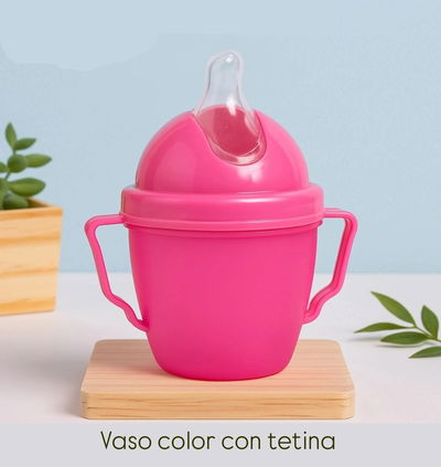 Vaso color con tetina