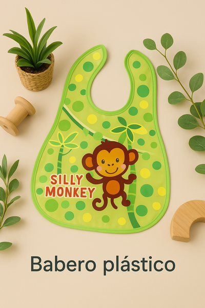 Babero de plástico con bolsillo reversible