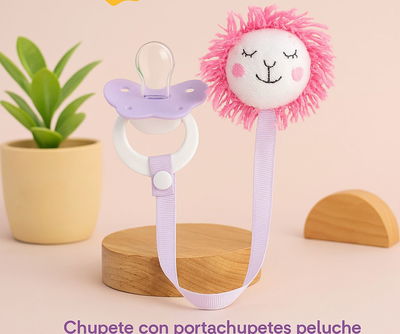 Chupete con Portachupete prendedor peluche