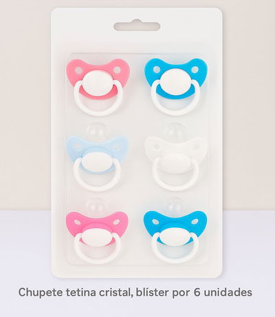 Chupetes anatómicos Nº 1, 2 y 3 con tetina cristal por 6 unidades