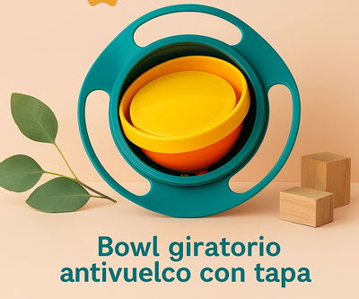 Bowl giratorio antivuelcos, con tapa