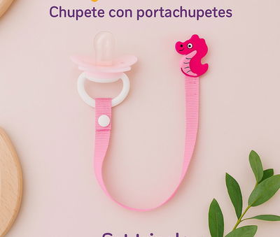 Chupete con Portachupete prendedor