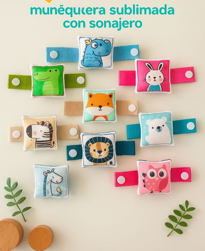 Muñequera sublimada con sonajero