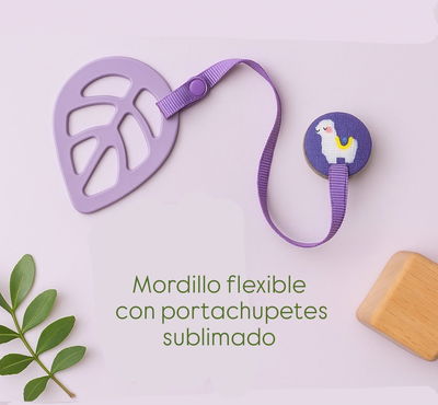 Mordillo flexible con cinta con prendedor sublimada