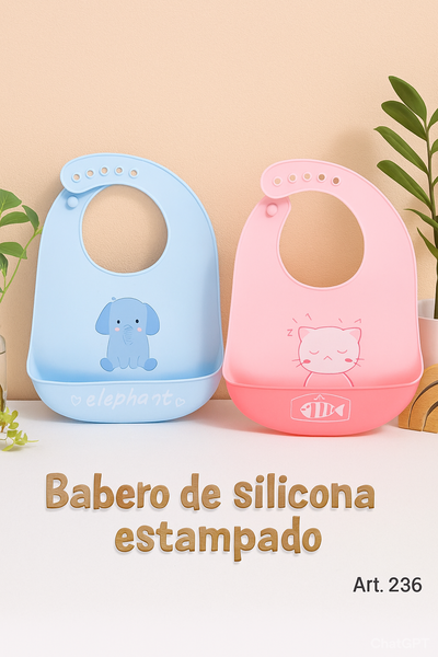Babero de silicona estampado - NUEVO!