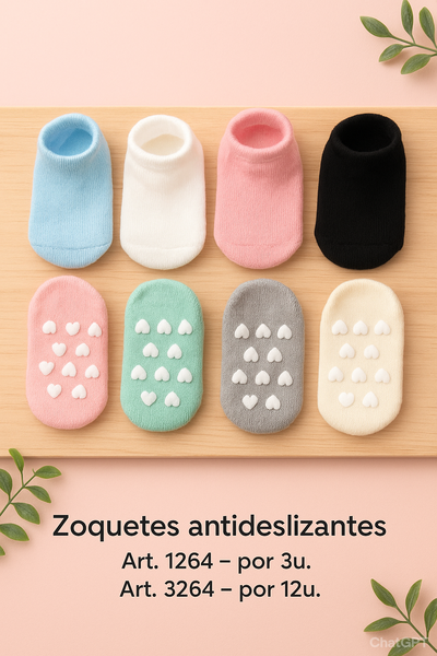Zoquetes antideslizantes por 3 pares