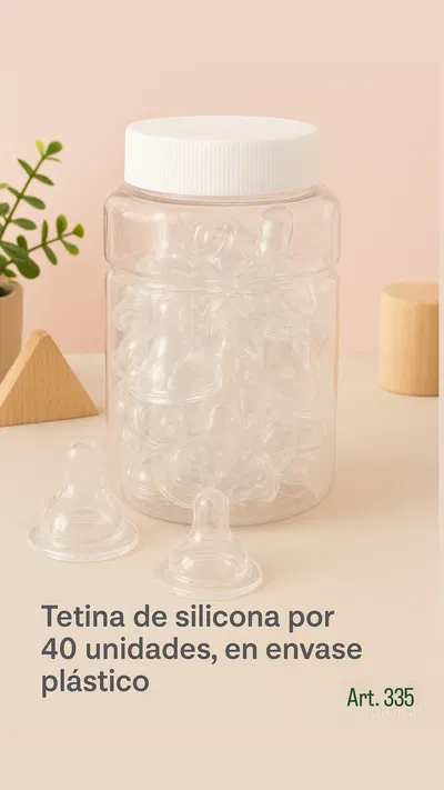 Tetina de SILICONA por 40 unidades, en envase plástico - NUEVO!