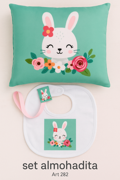 Set Almohadita: almohada, babero y portachupete almohadita