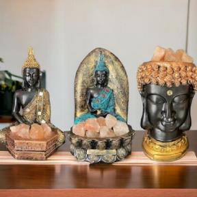LAMPARA DE SAL BUDA MEDITACION GRANDE 27 cm