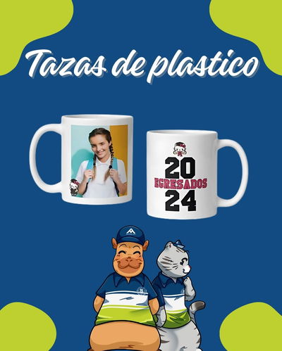 TAZAS DE EGRESADOS  DE PLASTICO