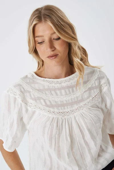 Camisola cuello puntilla