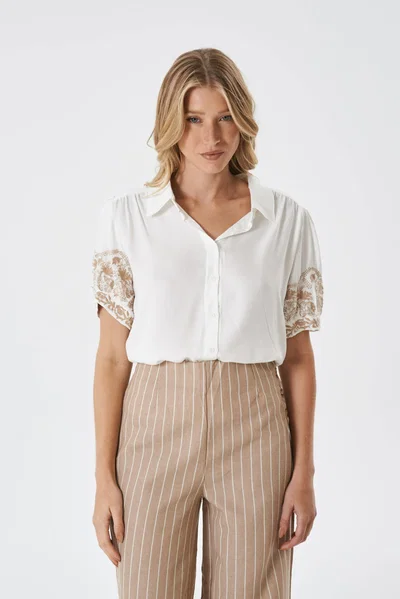 Camisa manga corta bordad