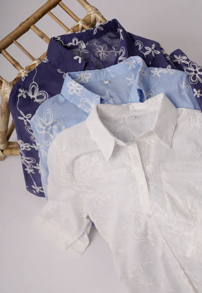 Camisa Lino-Broderie