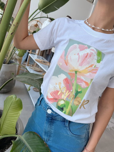 Remera Amor Flor Green