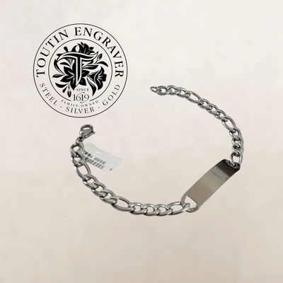 Pulsera Acero Rectangular ID 45x10mm con Grabado Nombre