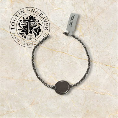 Pulsera Acero Redonda ID 15mm con Grabado Nombre 