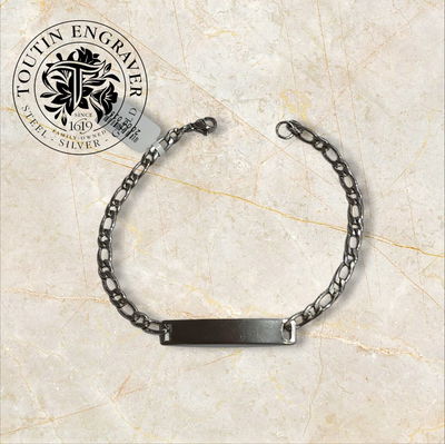 Pulsera Acero Rectangular ID 40x8mm con Grabado Nombre
