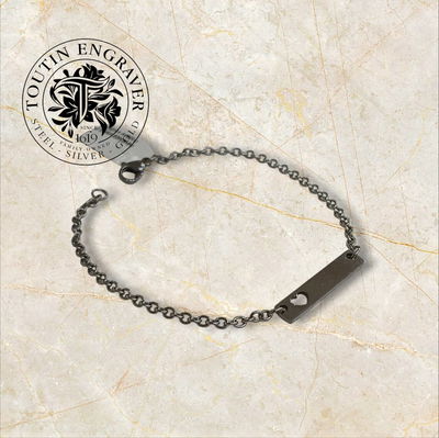 Pulsera Acero Rectangular ID 25x5mm con Grabado Nombre 