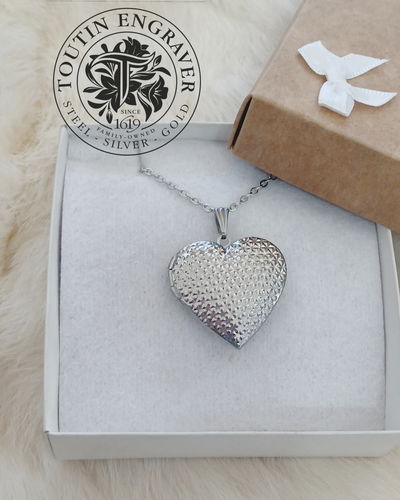 Fotorelicario Acero Quirúrgico Corazón Diseño 30x28mm