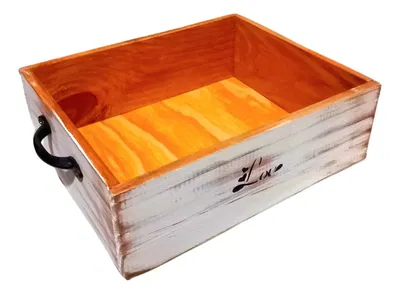 Cajon Madera Con Manija Deco 25x30 Modelos Surtidos